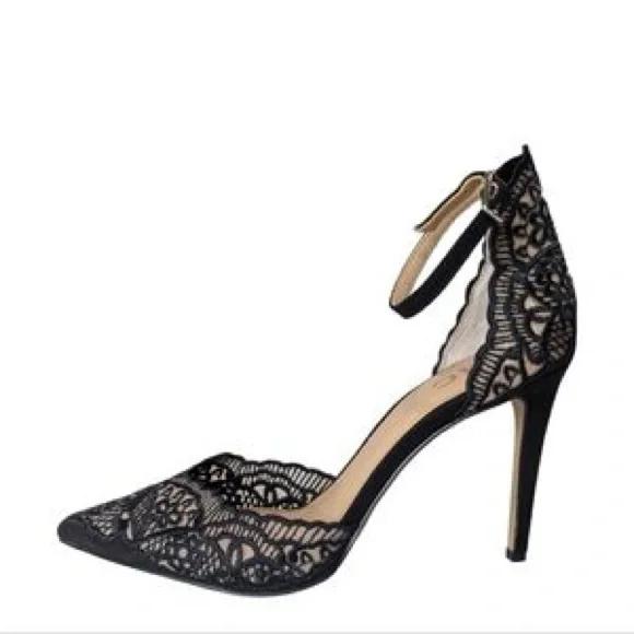 INC Kinlee Black Lace Pointed Stilettos Sz 10.5 BNWB - Picture 2 of 9